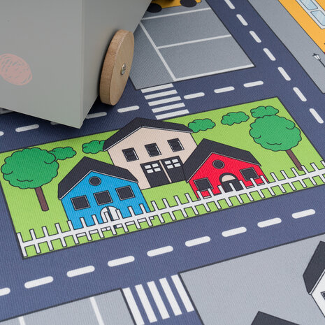 Auto speelkleed - Binola Stad Grijs