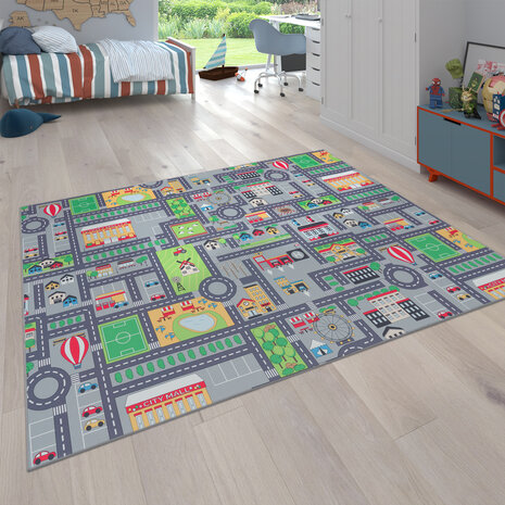 Auto speelkleed - Binola City Grijs