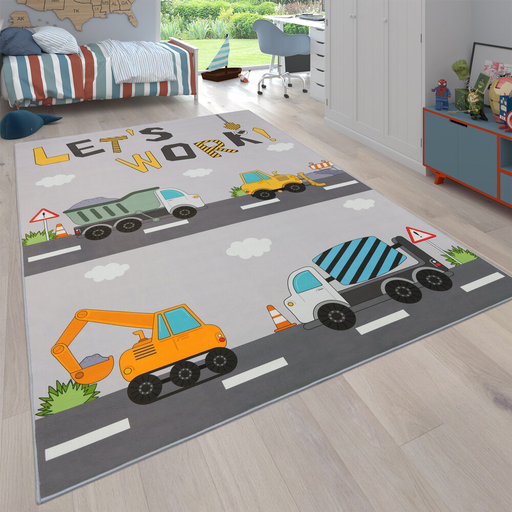 Speelkleed - Binola Bouwmachines Grijs Speelkleed - Binola Bouwmachines Grijs