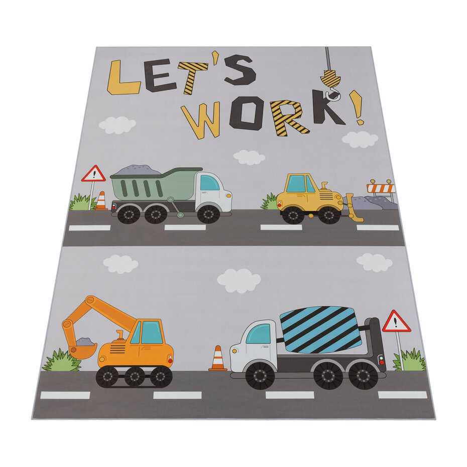 Speelkleed - Binola Bouwmachines Grijs Speelkleed - Binola Bouwmachines Grijs