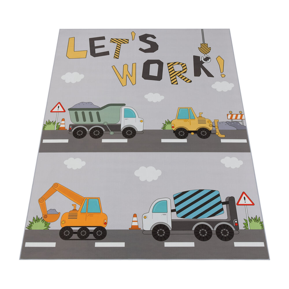 Speelkleed - Binola Bouwmachines Grijs Speelkleed - Binola Bouwmachines Grijs