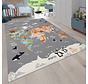 Kindervloerkleed - Binola Globe Grijs