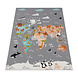 Kindervloerkleed - Binola Globe Grijs Kindervloerkleed - Binola Globe Grijs