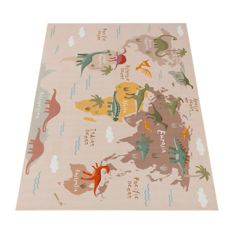 Kindervloerkleed - Binola Dinosaurus Beige