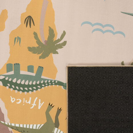 Kindervloerkleed - Binola Dinosaurus Beige