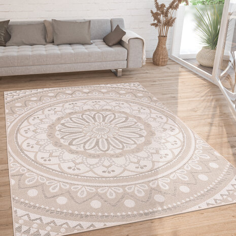 Binnen en Buitenkleed - Vloerkleed Brescs - Zand / Beige