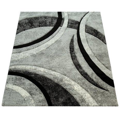 Modern vloerkleed - Briloada Grijs/Zwart