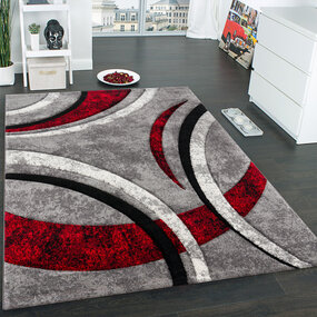 Modern vloerkleed - Briloada Rood/Grijs