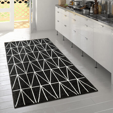 Binnen & Buitenkleed - Vloerkleed Bruliza - Geo - Zwart