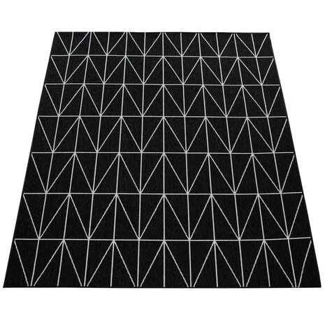 Binnen & Buitenkleed - Vloerkleed Bruliza - Geo - Zwart