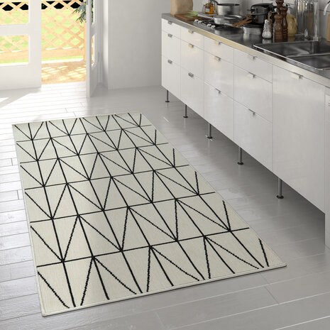 Binnen & Buitenkleed - Vloerkleed Bruliza - Geo - Wit