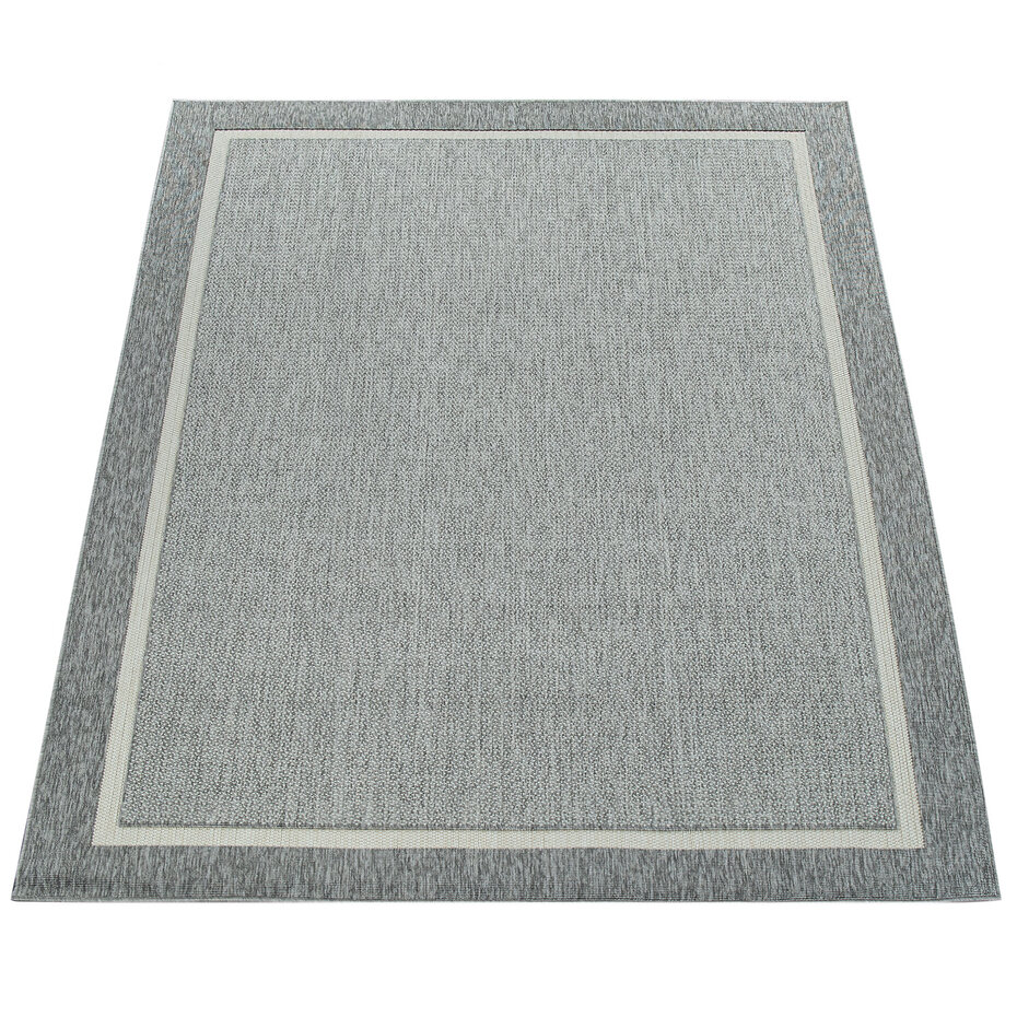 Binnen & Buitenkleed - Vloerkleed Bruliza - Lijstmotief / Kader - Grijs
