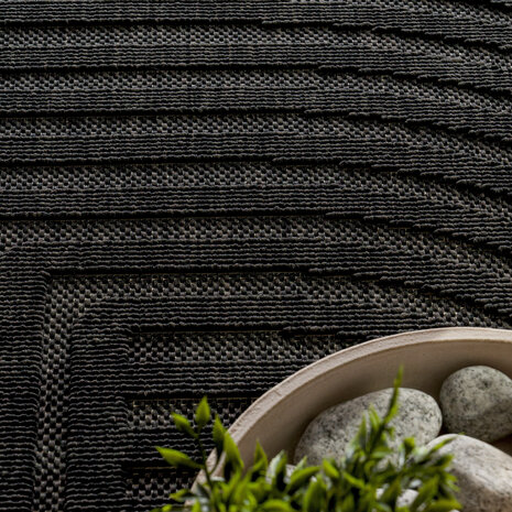 Binnen & Buitenkleed - Vloerkleed Bruliza - Japandi - Antraciet