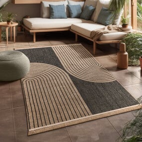 Jute buitenkleed - Colinna Japandi Antraciet/Beige