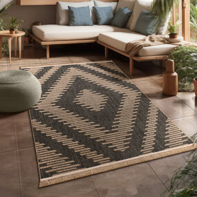 Jute buitenkleed - Colinna Antraciet/Beige