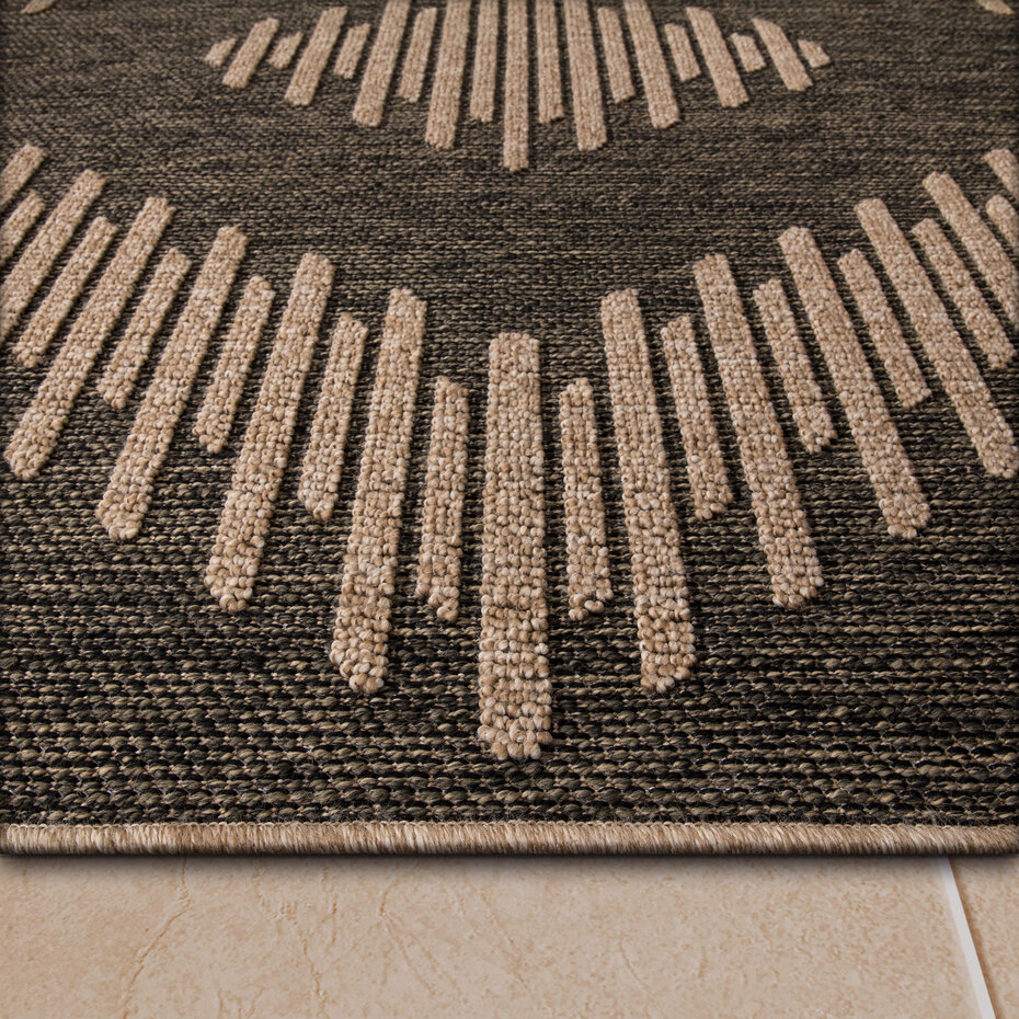 Jute buitenkleed - Colinna Antraciet/Beige