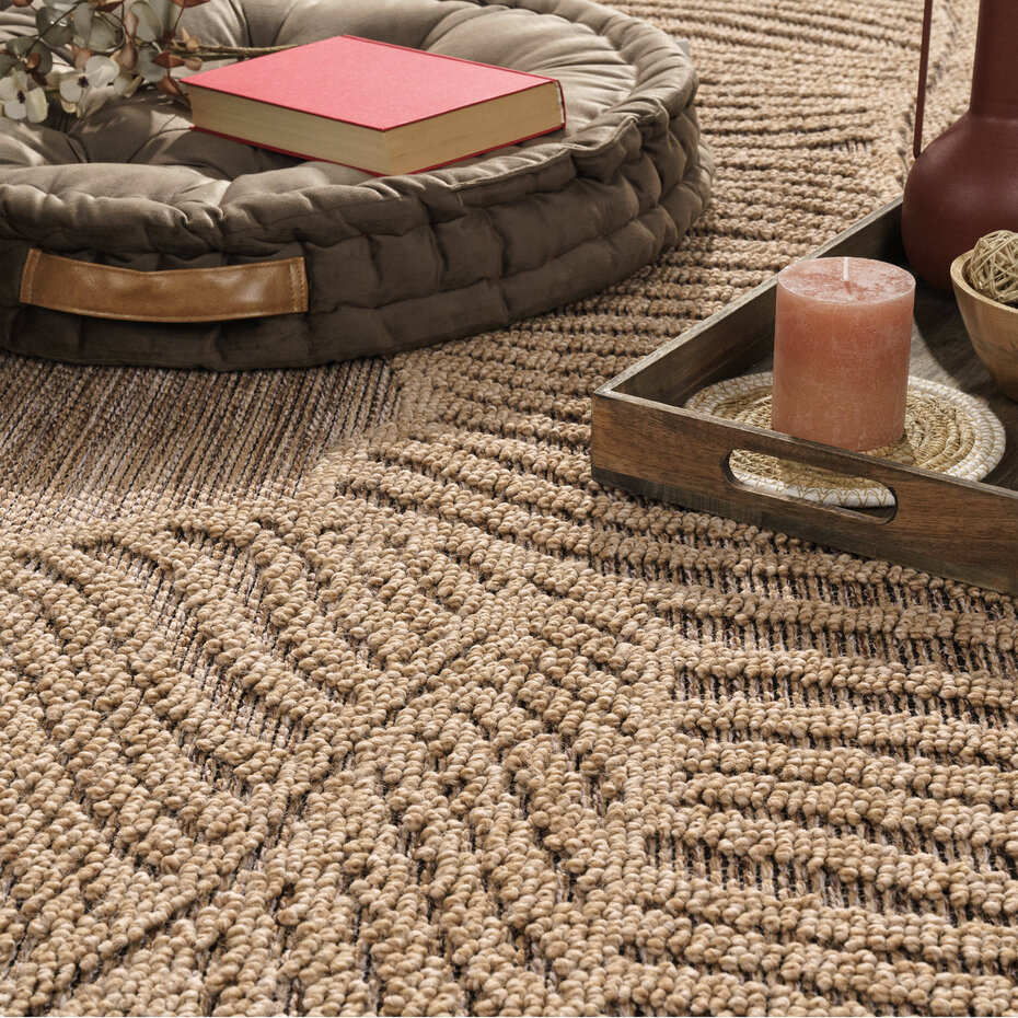 Jute buitenkleed - Colinna Leaves Beige Jute buitenkleed - Colinna Leaves Beige