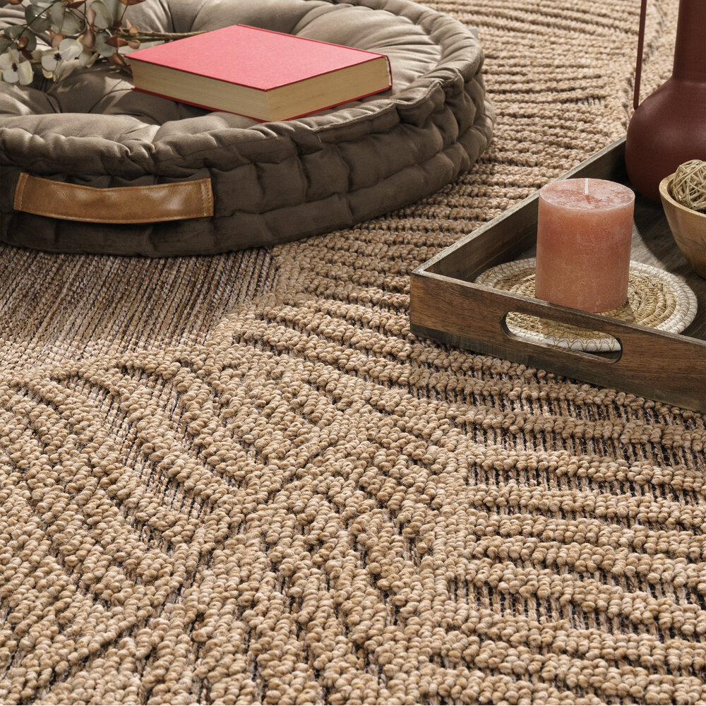 Jute buitenkleed - Colinna Leaves Beige Jute buitenkleed - Colinna Leaves Beige