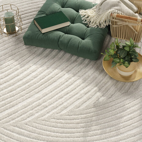 Laagpolig Vloerkleed Cotera - Creme