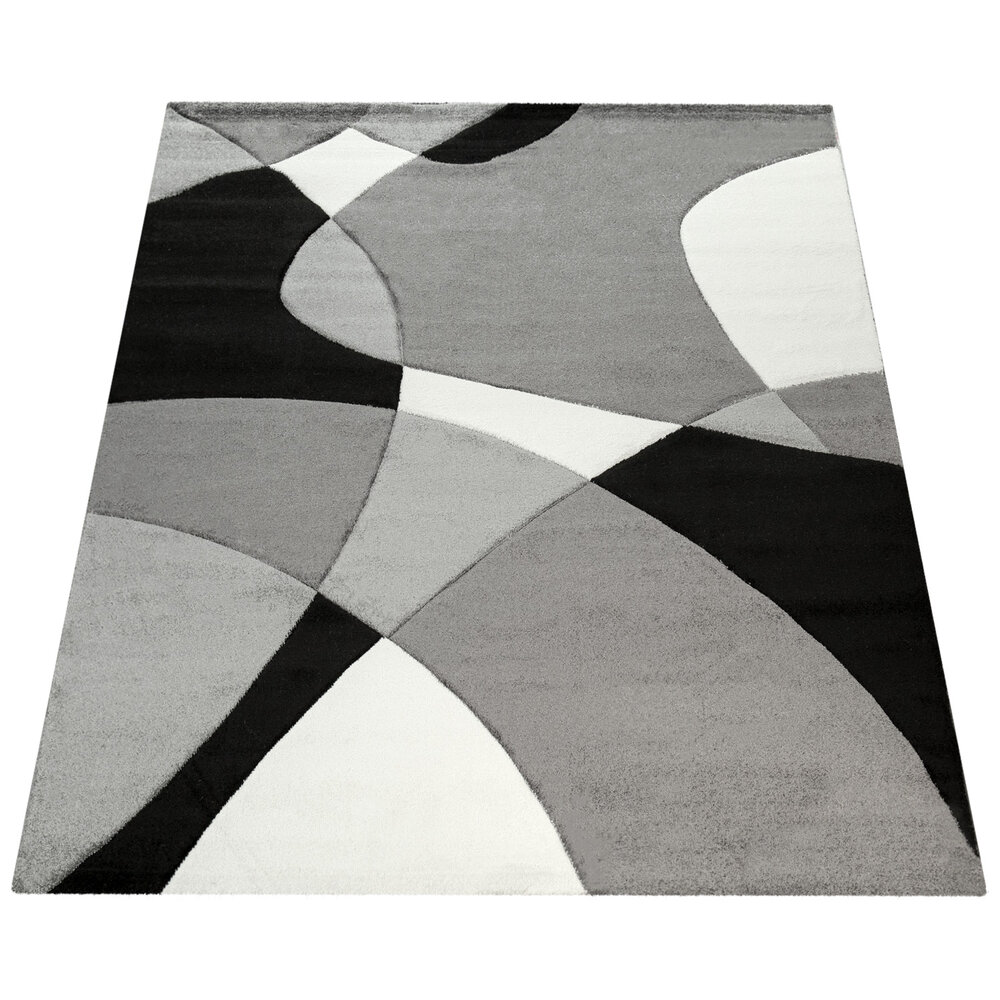 Laagpolig Vloerkleed - Diamesa - Modern - Zwart / Wit Laagpolig Vloerkleed - Diamesa - Modern - Zwart / Wit