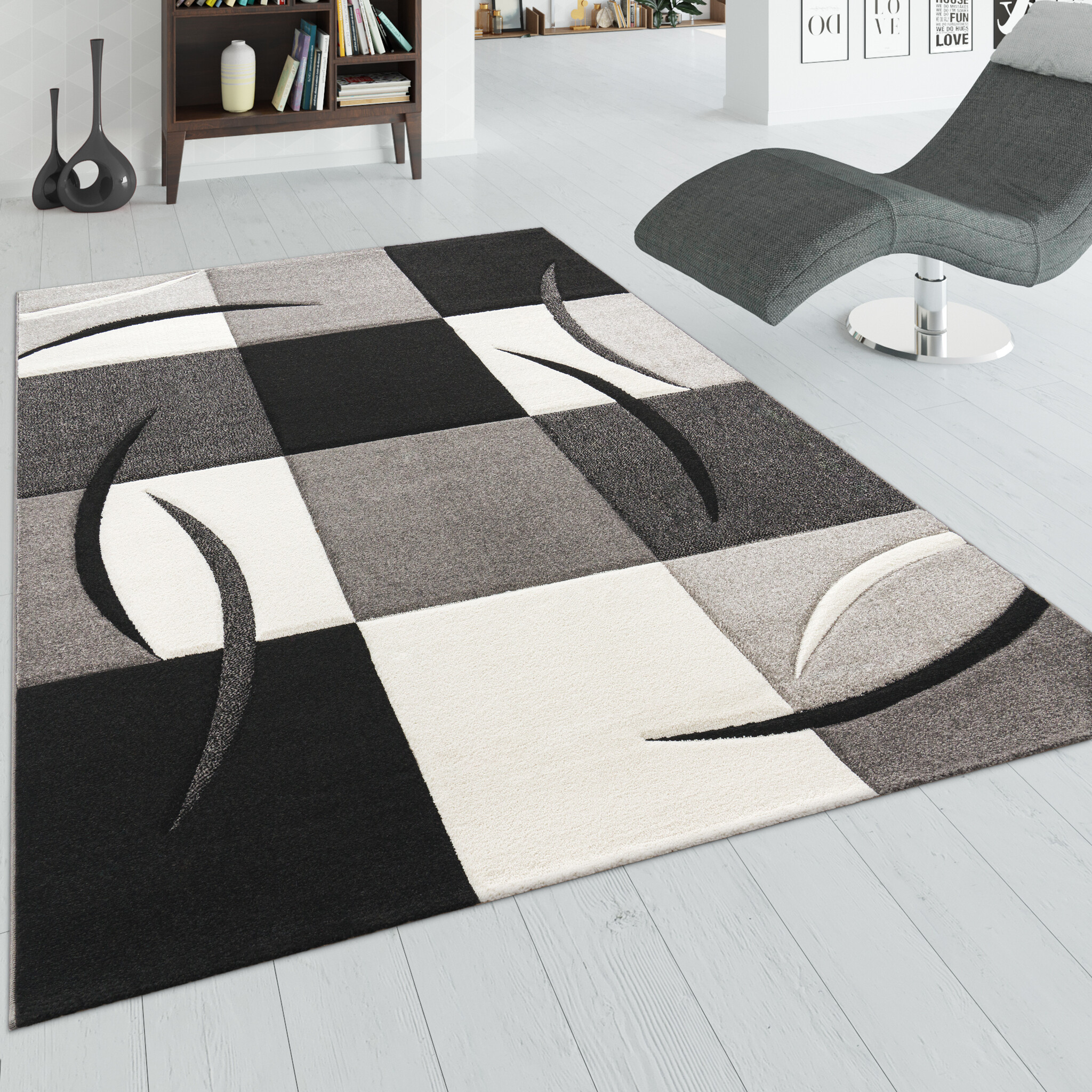 Hoogpolig Vloerkleed, Unicolor - Monochroom, Vloerkleed Paars, 80 x 150 cm, Tapijten in moderne stijl, Tapijt woonkamer