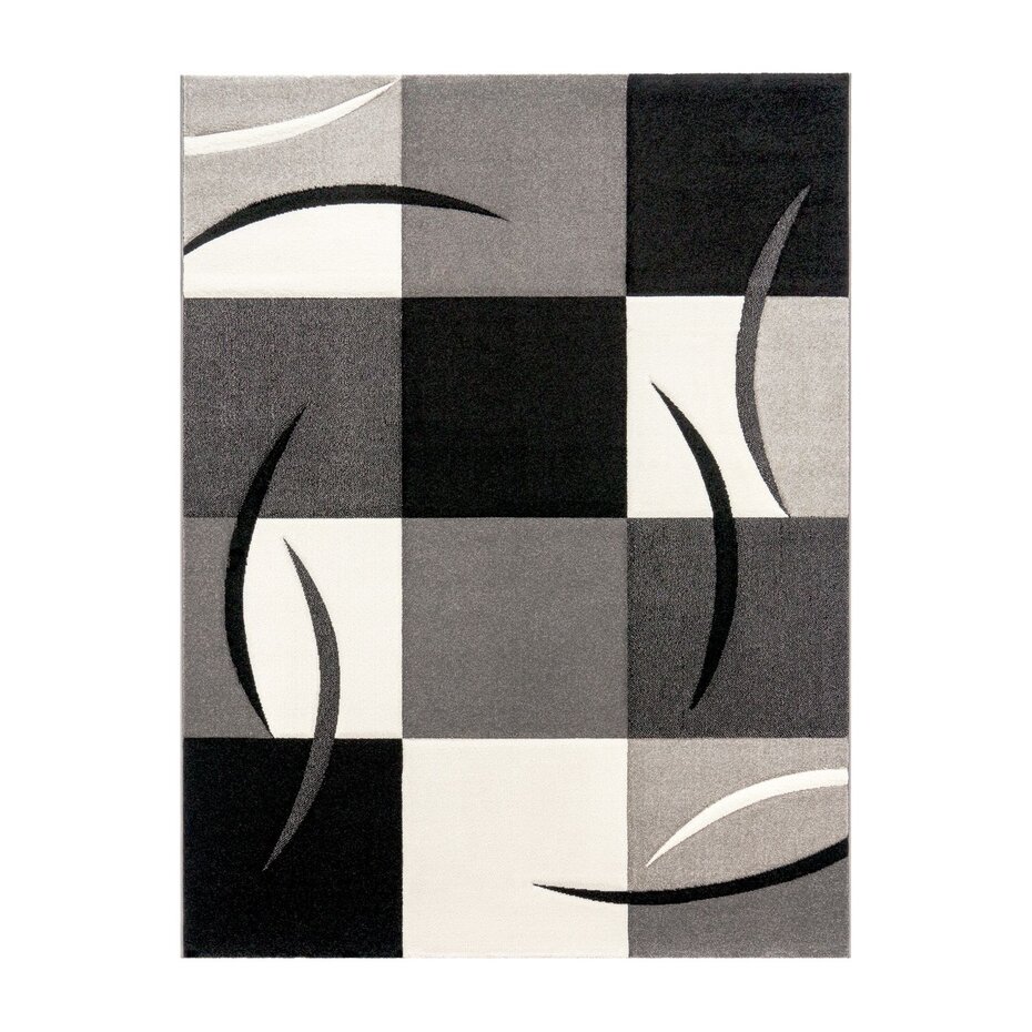 Laagpolig Vloerkleed - Diamesa - Modern - Zwart / Wit Laagpolig Vloerkleed - Diamesa - Modern - Zwart / Wit