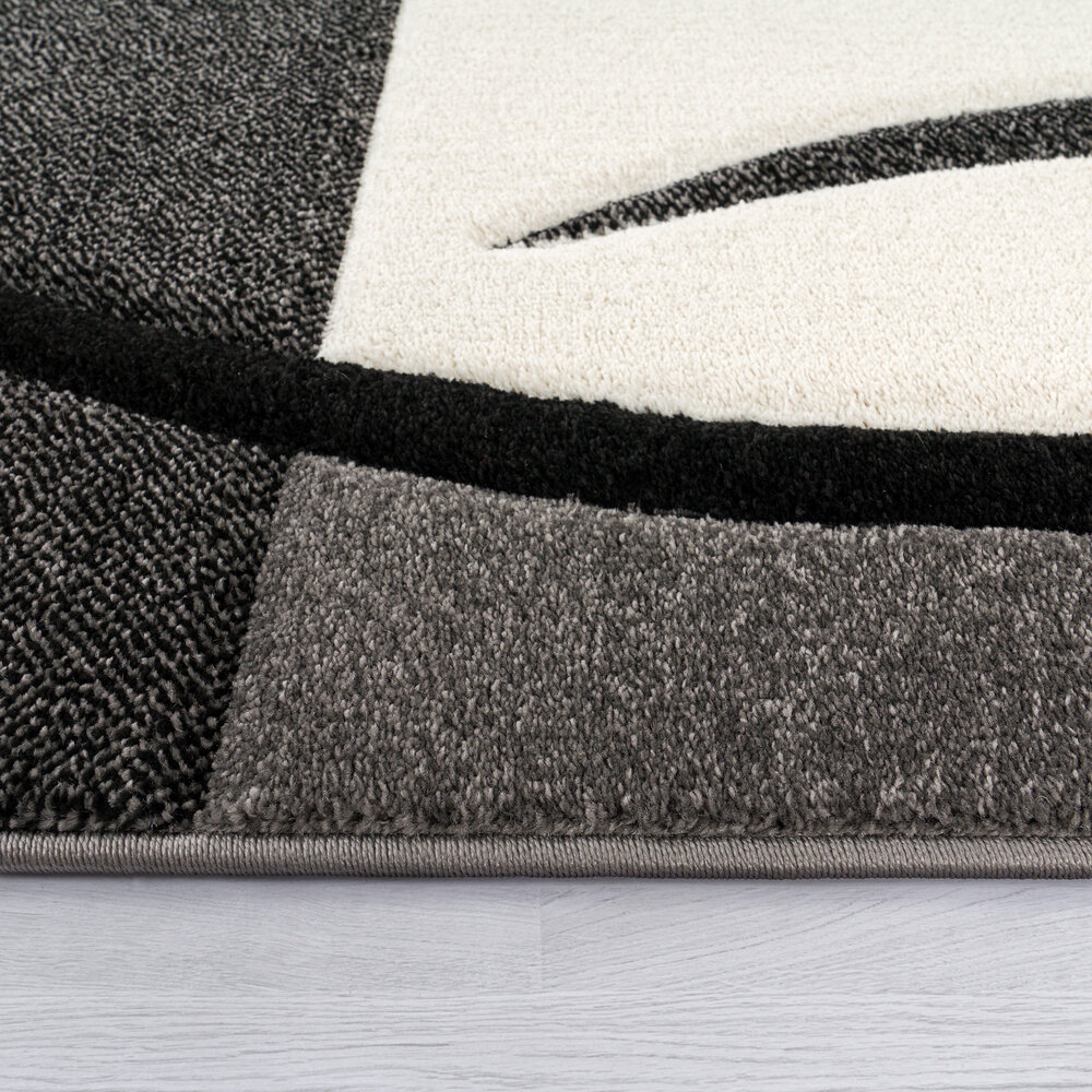 Laagpolig Vloerkleed - Diamesa - Modern - Zwart / Wit Laagpolig Vloerkleed - Diamesa - Modern - Zwart / Wit