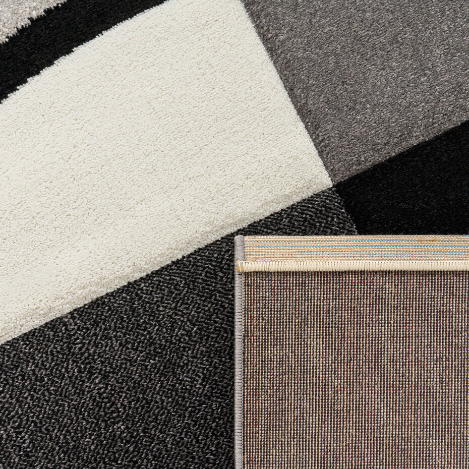Laagpolig Vloerkleed - Diamesa - Modern - Zwart / Wit Laagpolig Vloerkleed - Diamesa - Modern - Zwart / Wit
