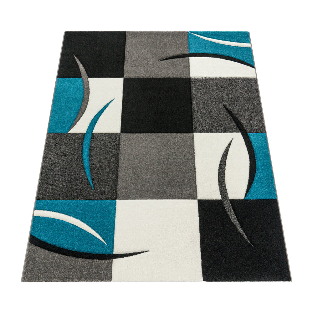 Modern vloerkleed - Diamesa Geblokt Blauw