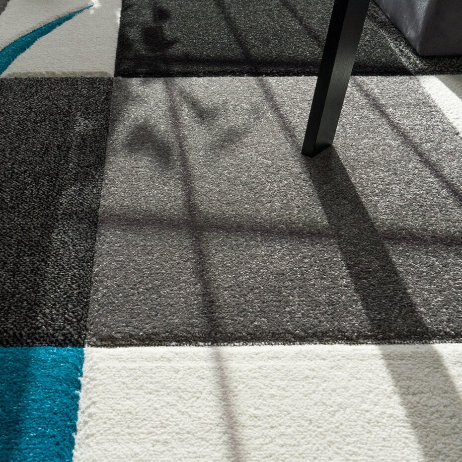 Modern vloerkleed - Diamesa Geblokt Blauw