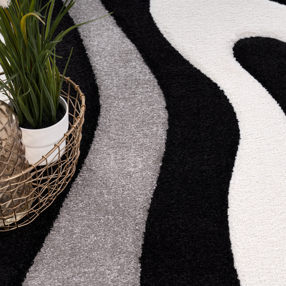 Laagpolig Vloerkleed - Diamesa - Modern - Zwart Laagpolig Vloerkleed - Diamesa - Modern - Zwart