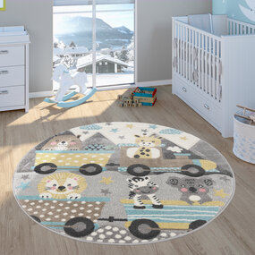 Kindervloerkleed - Elara - Dieren - Creme