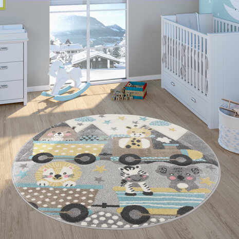 Kindervloerkleed - Elara - Dieren - Creme