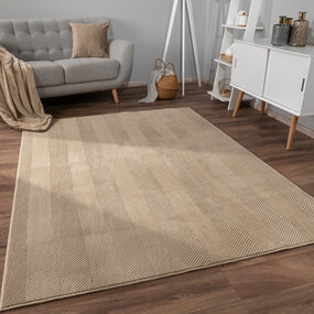 Laagpolig Vloerkleed - Hanora Uni - Beige