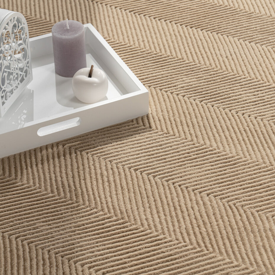 Laagpolig Vloerkleed - Hanora Uni - Beige Laagpolig Vloerkleed - Hanora Uni - Beige