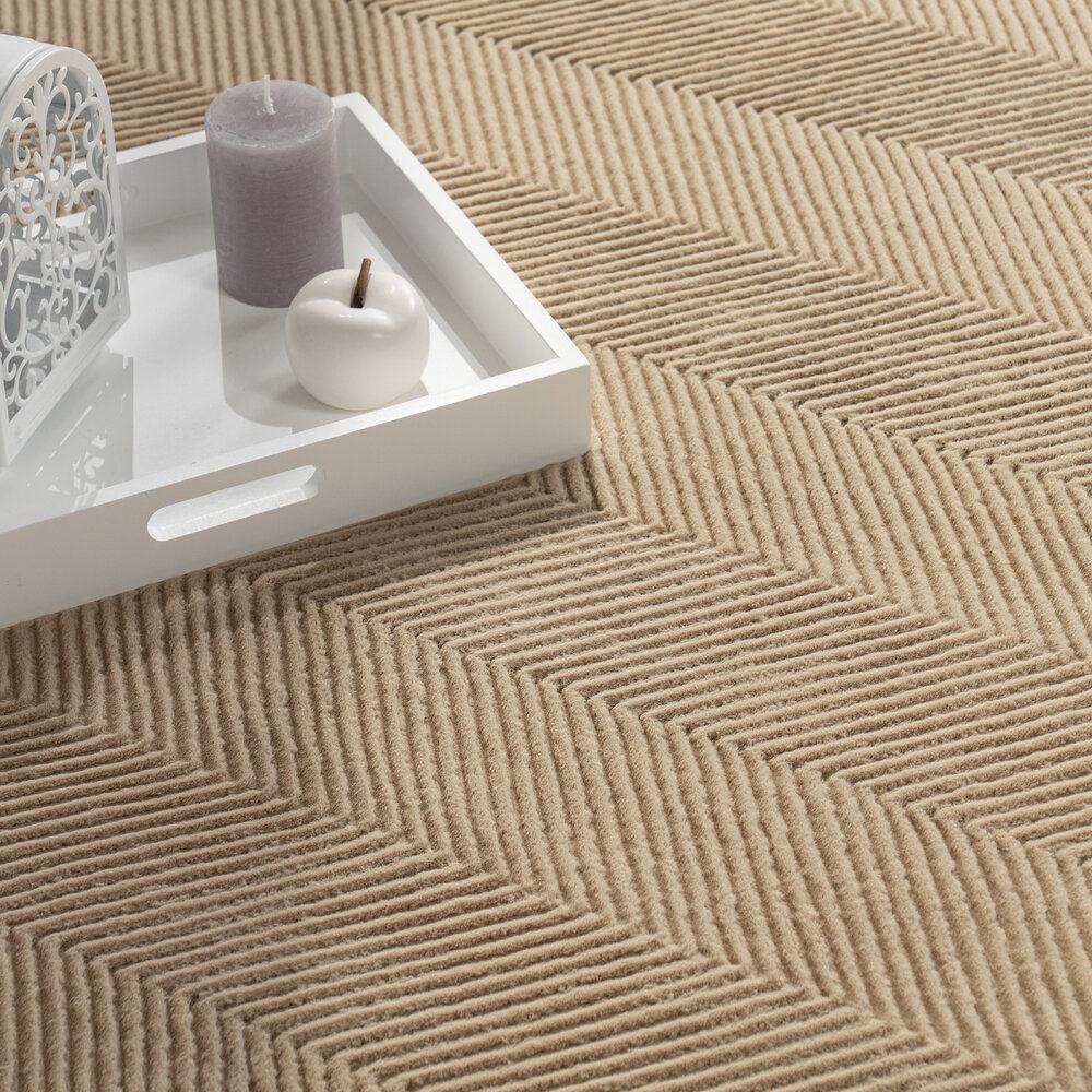 Laagpolig Vloerkleed - Hanora Uni - Beige Laagpolig Vloerkleed - Hanora Uni - Beige