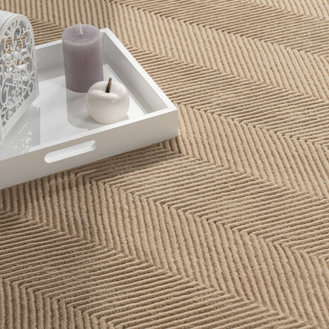 Laagpolig Vloerkleed - Hanora Uni - Beige