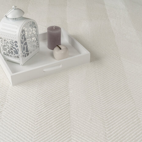 Laagpolig Vloerkleed - Hanora Uni - Creme