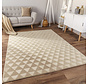 Laagpolig Vloerkleed - Hanora Uni Geo - Beige