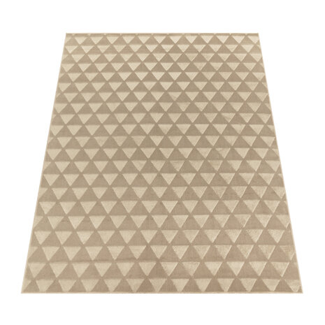 Laagpolig Vloerkleed - Hanora Uni Geo - Beige