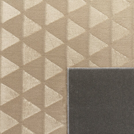 Laagpolig Vloerkleed - Hanora Uni Geo - Beige