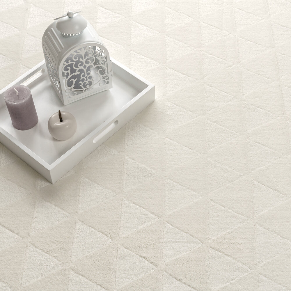 Laagpolig Vloerkleed - Hanora Uni Geo - Creme