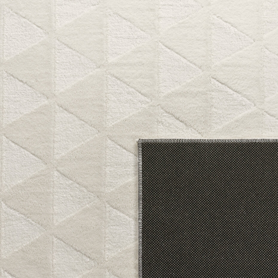 Laagpolig Vloerkleed - Hanora Uni Geo - Creme