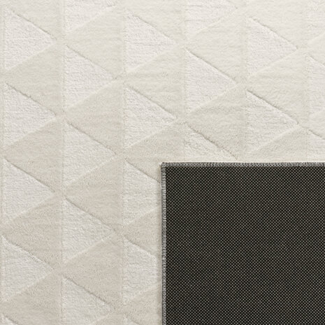 Laagpolig Vloerkleed - Hanora Uni Geo - Creme