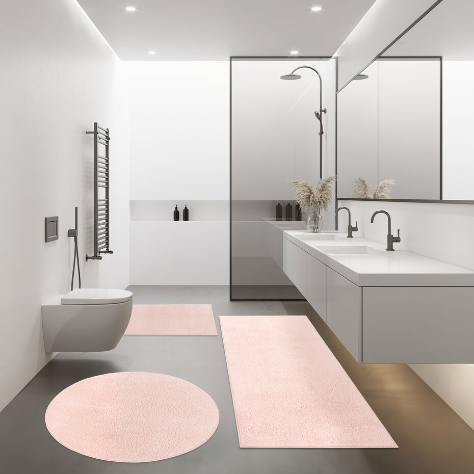 Hoogpolig Vloerkleed Kandora - Effen Uni - Roze Hoogpolig Vloerkleed Kandora - Effen Uni - Roze