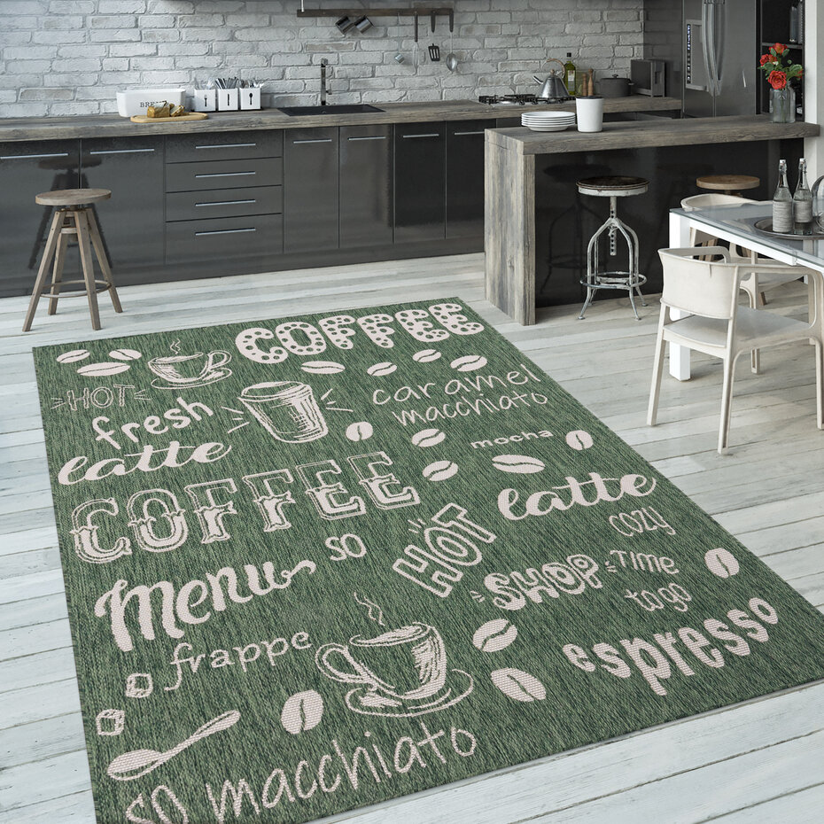 Keukenkleed - Kitchen - Koffie - Groen Keukenkleed - Kitchen - Koffie - Groen