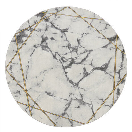 Laagpolig Vloerkleed Kraline - Marmer Design - Goud