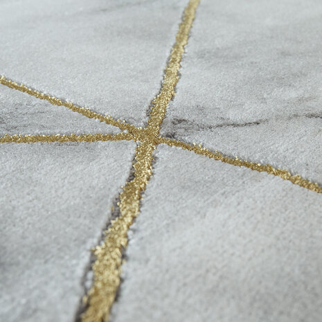 Laagpolig Vloerkleed Kraline - Marmer Design - Goud