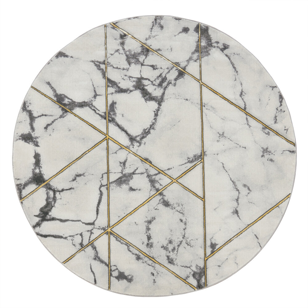 Laagpolig Vloerkleed Kraline - Marmer Design - Goud Laagpolig Vloerkleed Kraline - Marmer Design - Goud