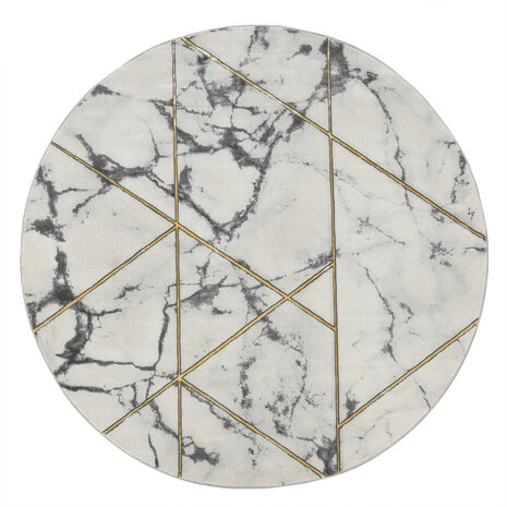 Laagpolig Vloerkleed Kraline - Marmer Design - Goud
